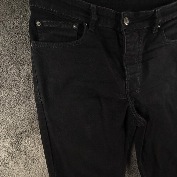 Ksubi Black Stretch Tapered Denim Jeans Button Fly Designer Size 34x32 Adult - Picture 2 of 16